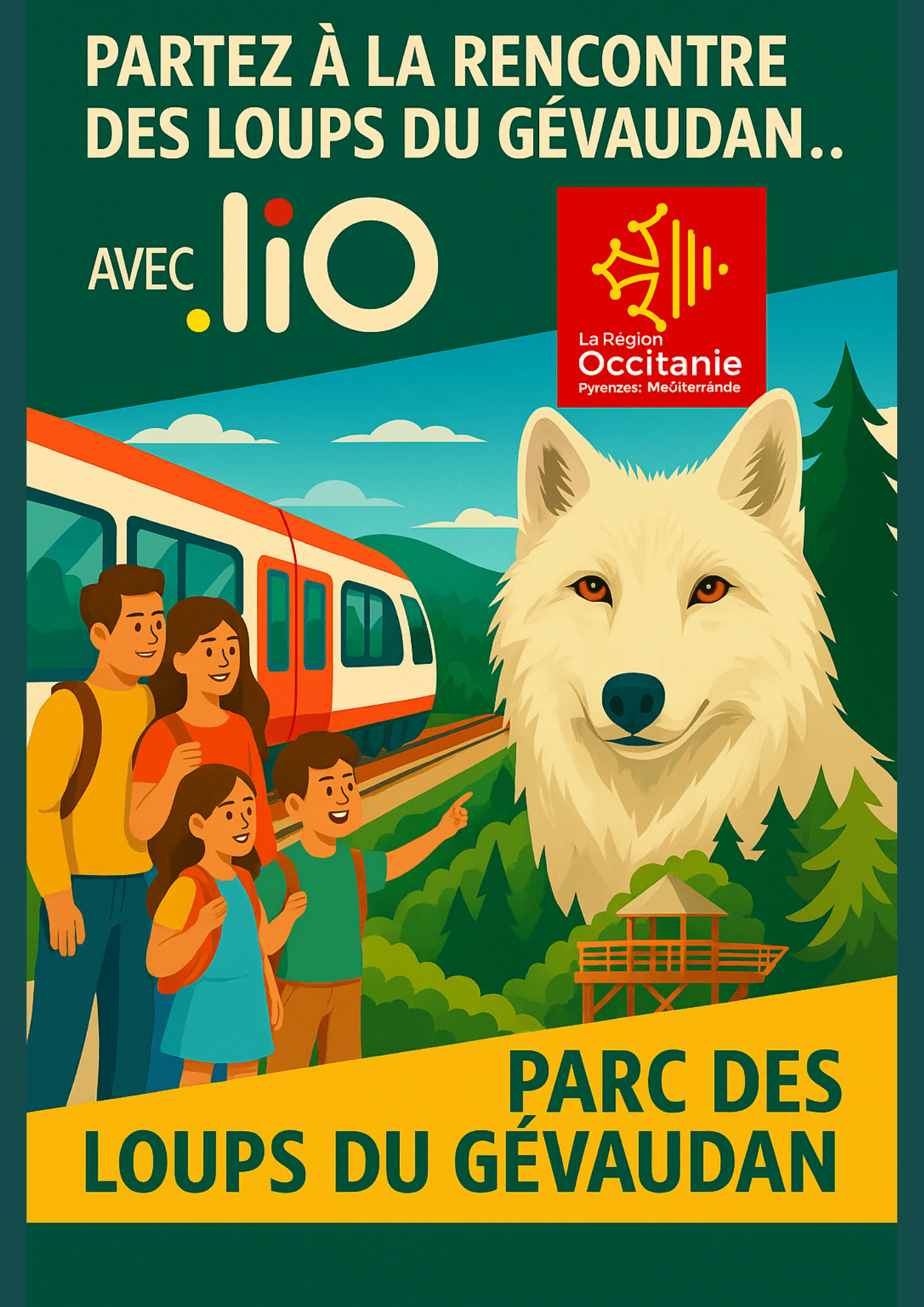 Partenariat liO Parc des Loups du Gévaudan partenariat, liO, SNCF, Parc des Loups du Gévaudan